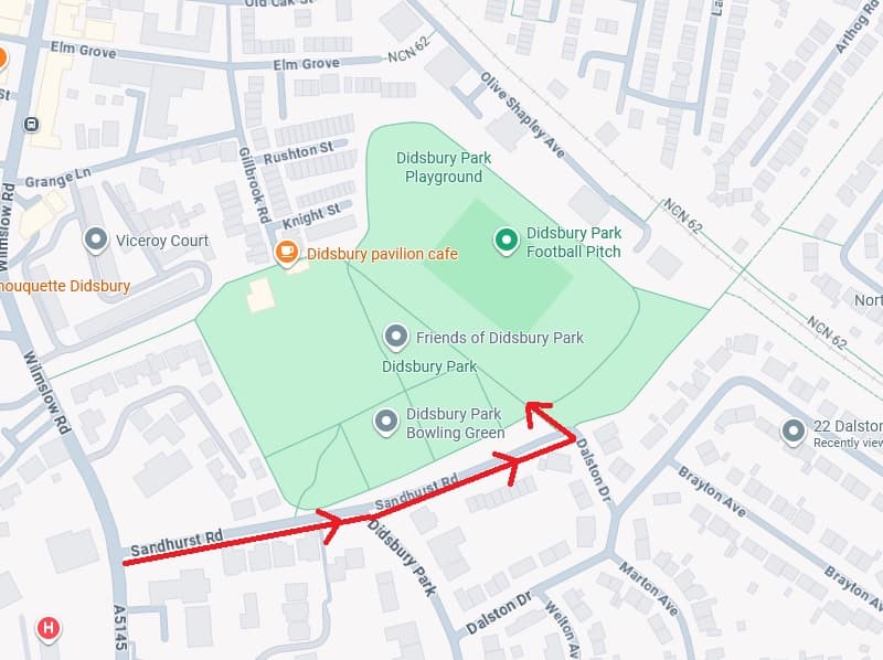 Map showing the entrance point for exhibitors